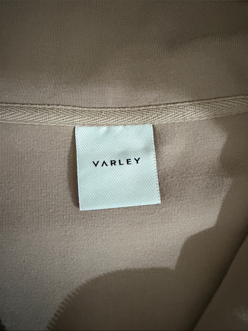 Varley Taupe Top- Zip Collar Top size medium - Picture 4 of 15